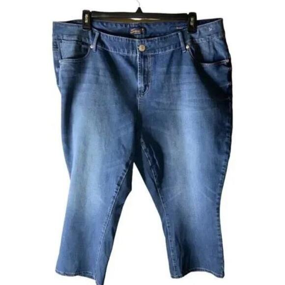 Seven7 Jeans Women's Plus Size 24W Whiskers Relaxed Fit Stretch Blue Denim - Picture 1 of 11